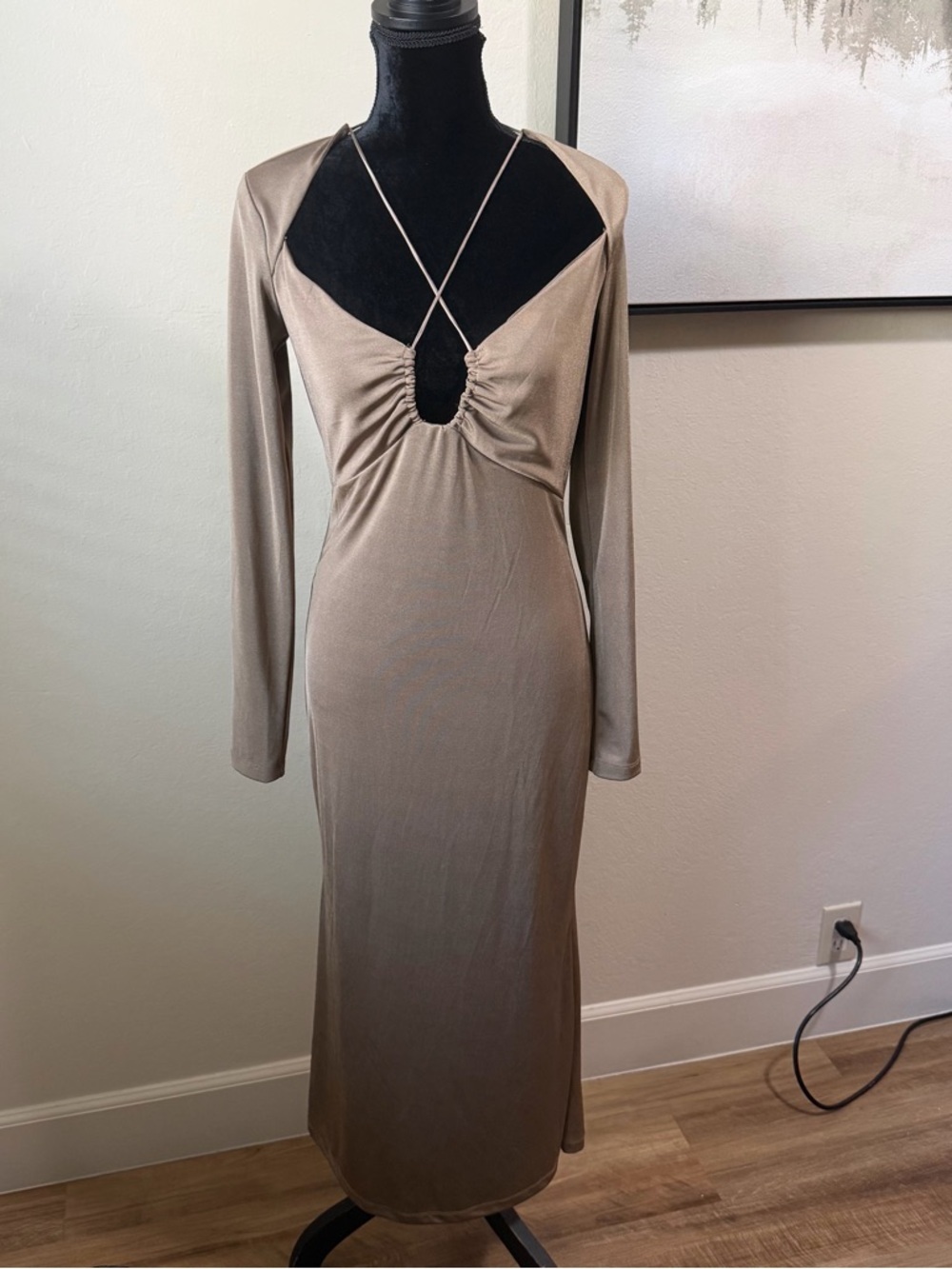 Jason Wu x MISHA Engracia Midi Dress - Khaki (NWT) $320 retail size M - Picture 3 of 16